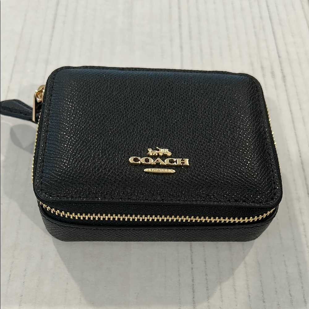 Coach Black Pebbled Pill Case
